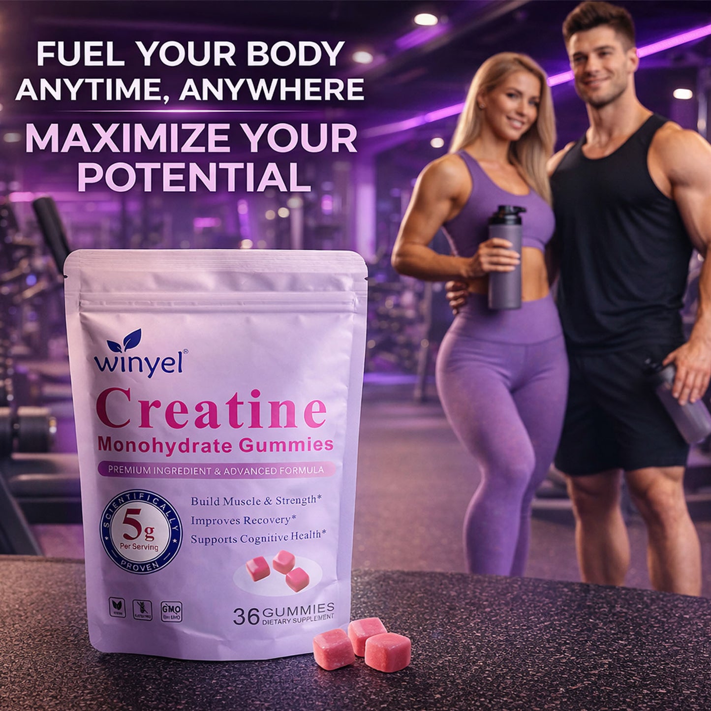 Creatina Gummies — Sin Azúcar 36 uds.