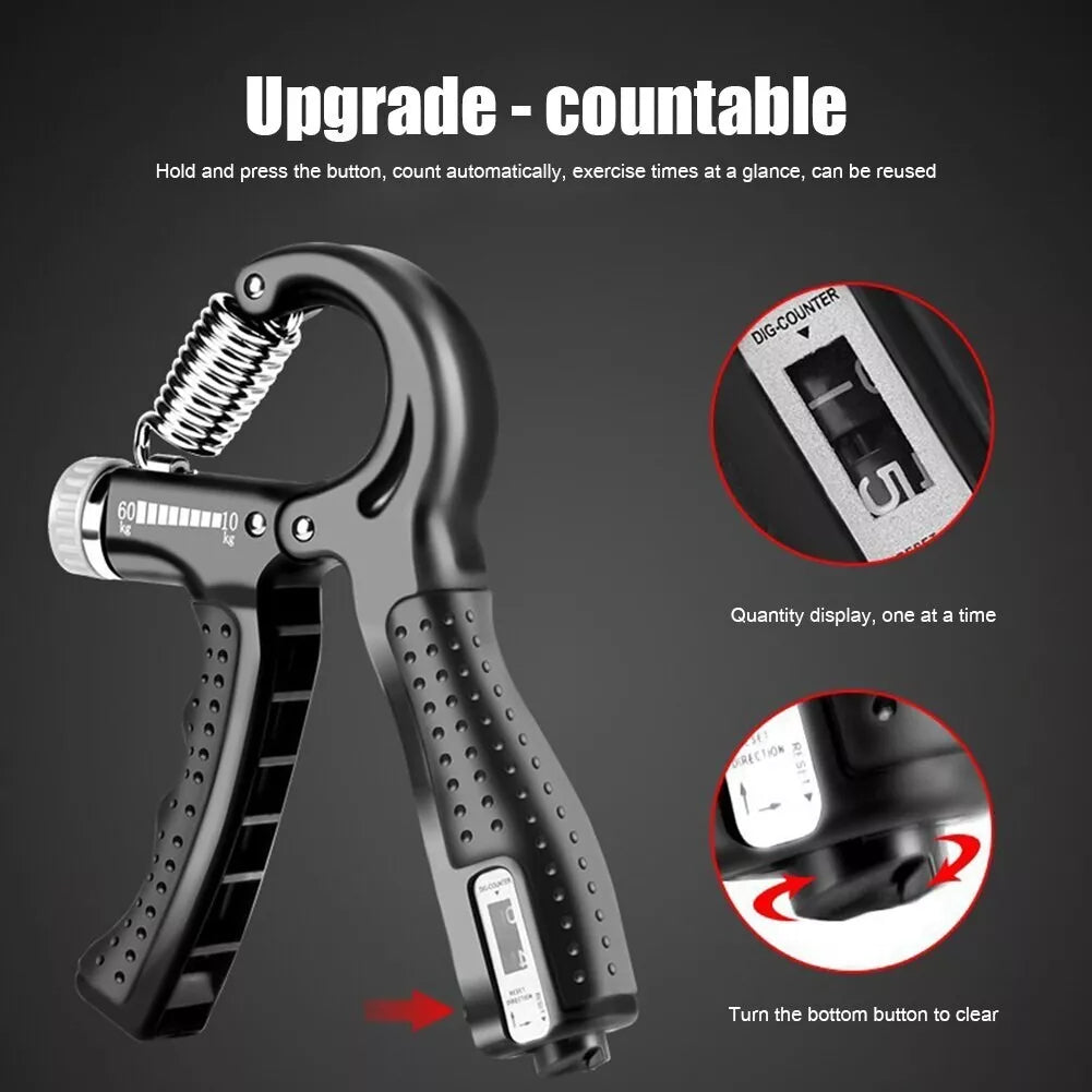 Entrenador de Fuerza de Agarre de Mano Profesional, Equipo de Fitness de Rehabilitación de Dedos y Músculos del Brazo con Espuma de Fibra de Carbono, Ajustable para Gimnasio