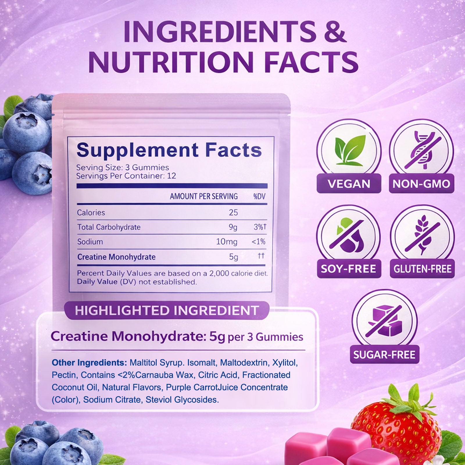Creatina Gummies — Sin Azúcar 36 uds.