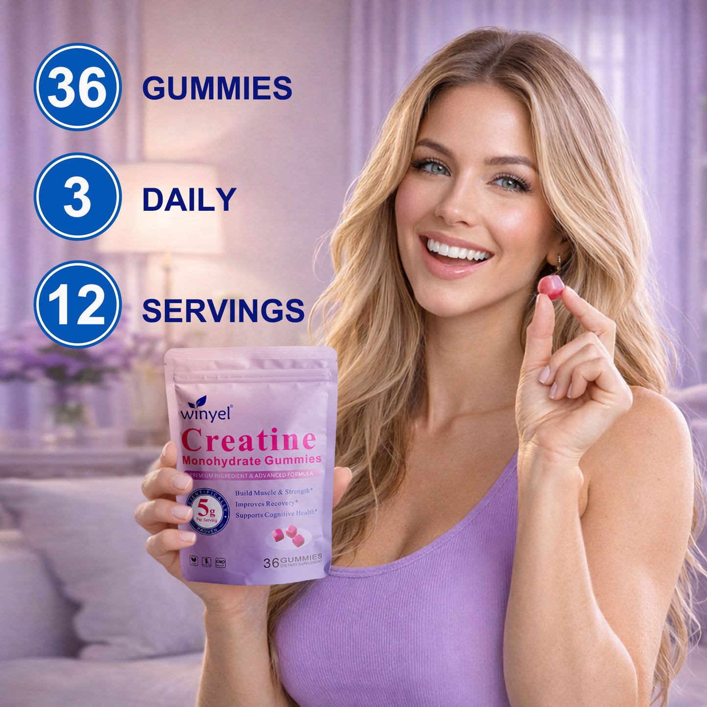 Creatina Gummies — Sin Azúcar 36 uds.