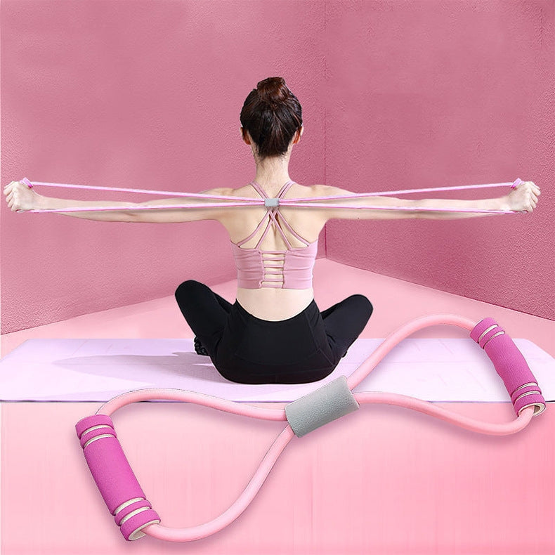 Equipo de ejercicio de brazo con correa elástica en forma de ocho para fitness