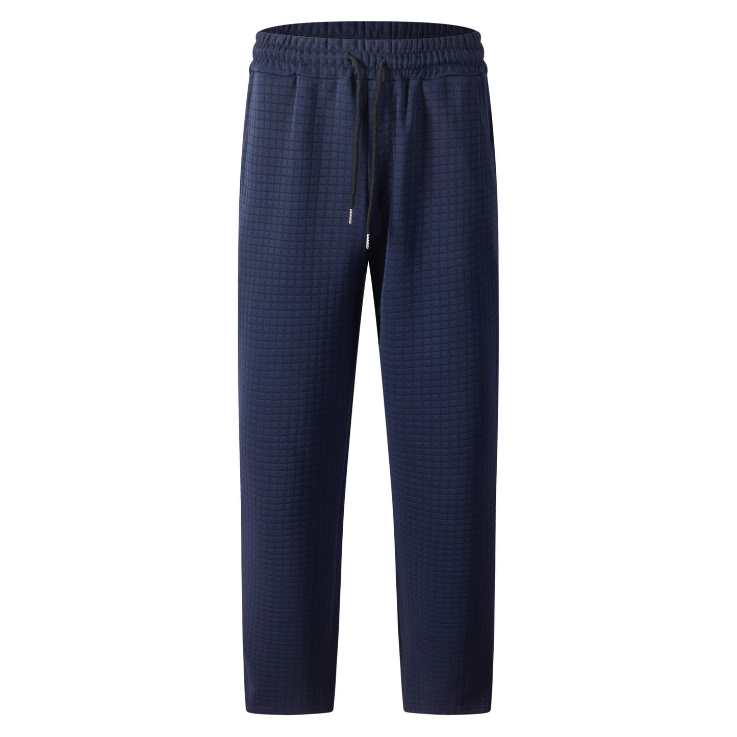 Pantalón casual de pierna recta para hombre con cordón de color sólido