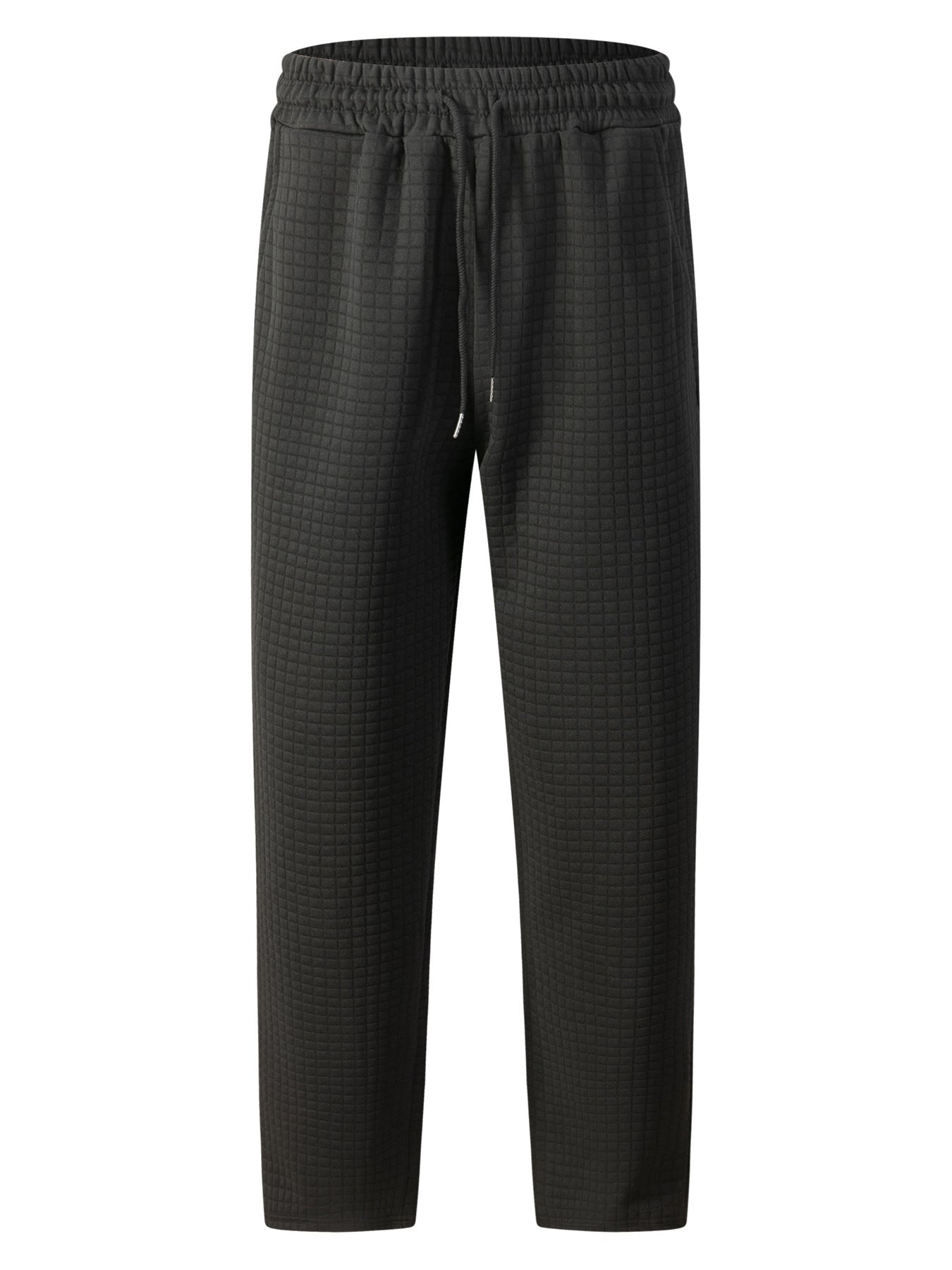 Pantalón casual de pierna recta para hombre con cordón de color sólido