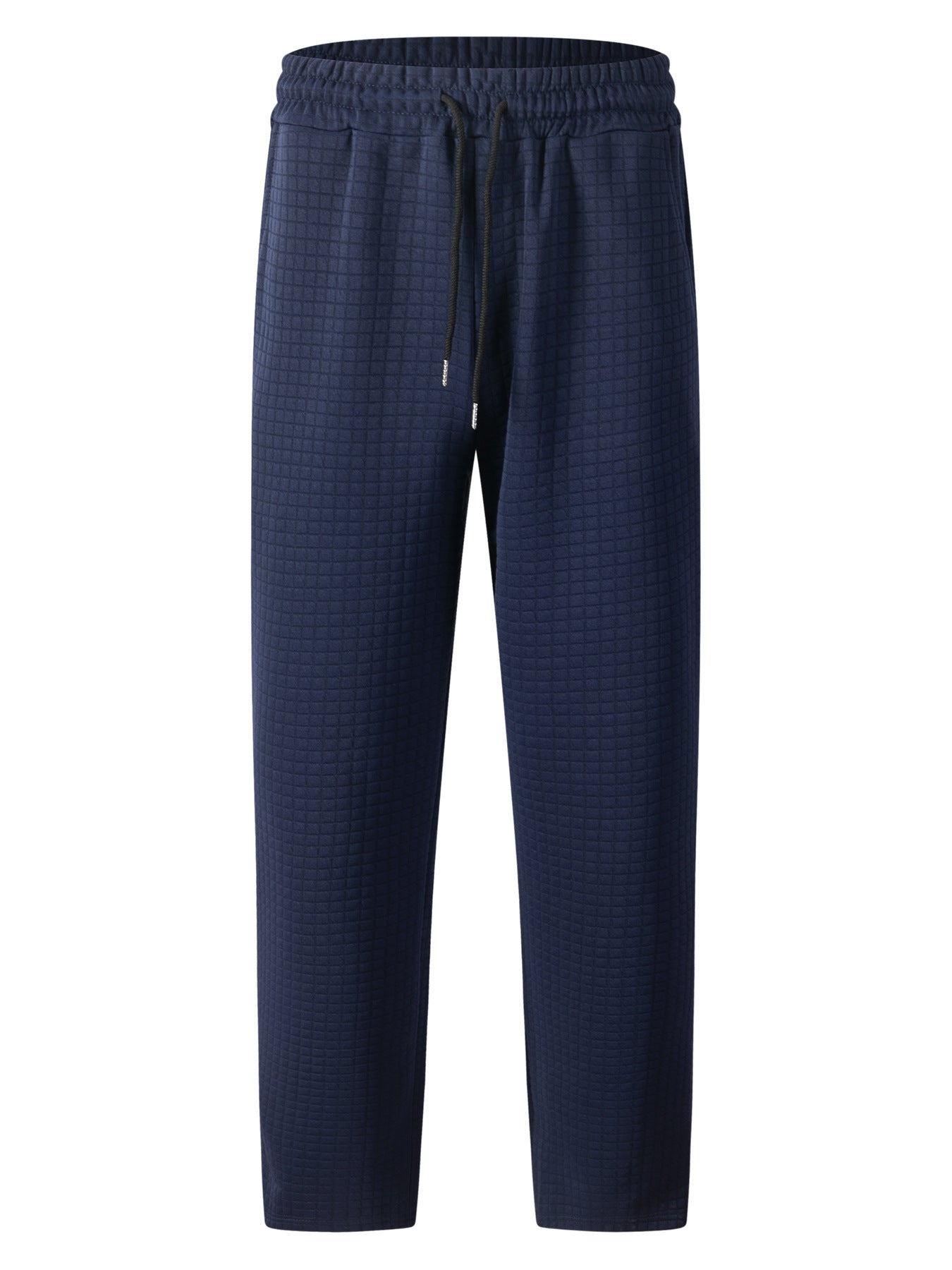 Pantalón casual de pierna recta para hombre con cordón de color sólido