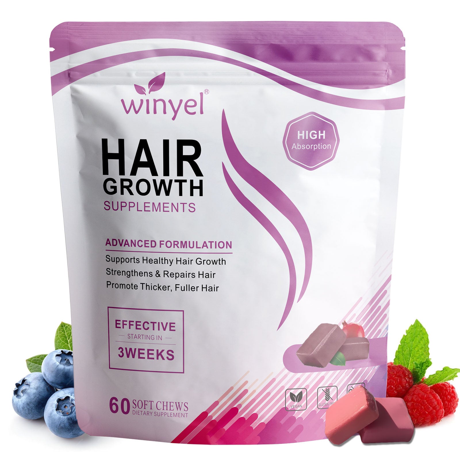Gummies Crecimiento Cabello — Biotina 60 uds.