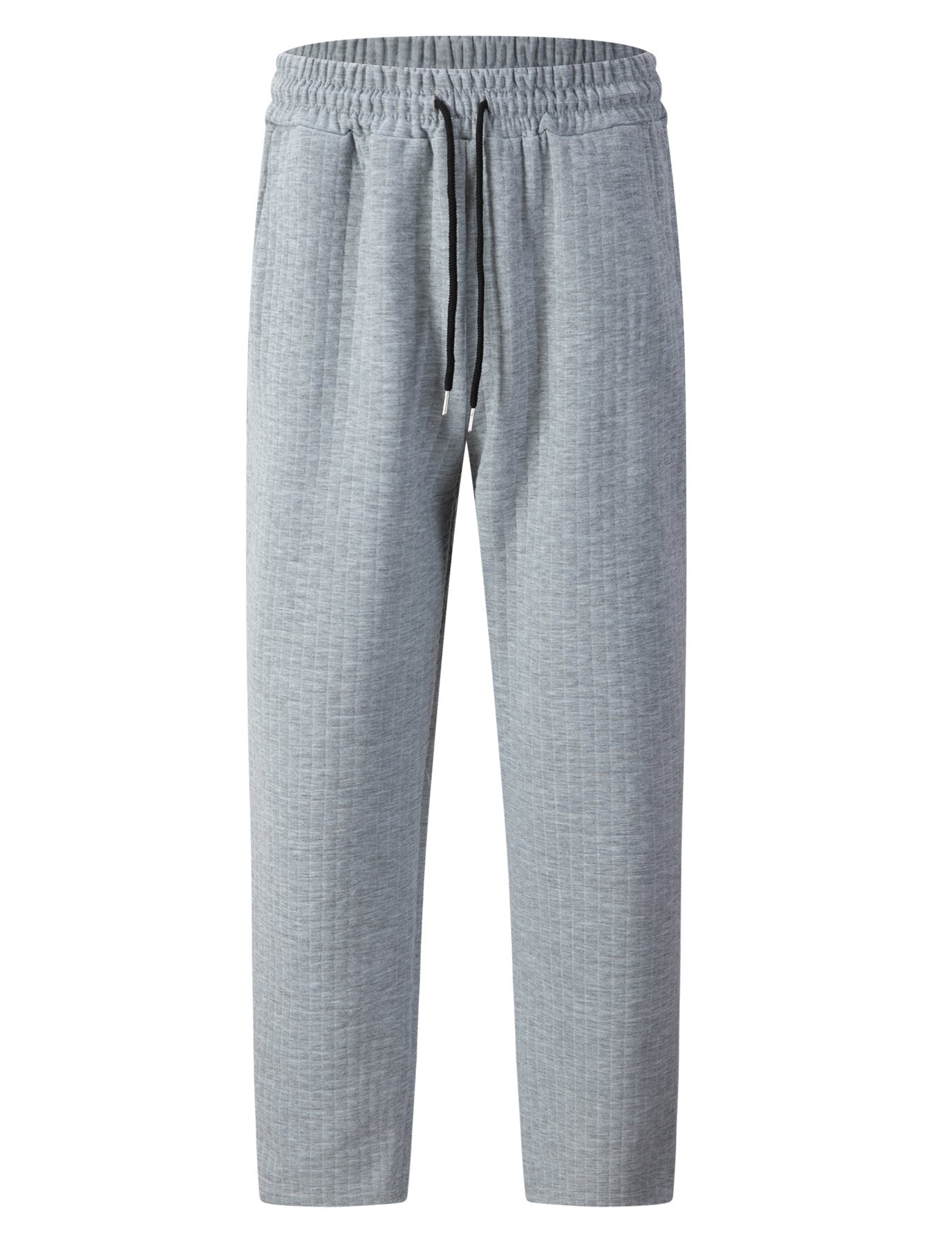Pantalón casual de pierna recta para hombre con cordón de color sólido