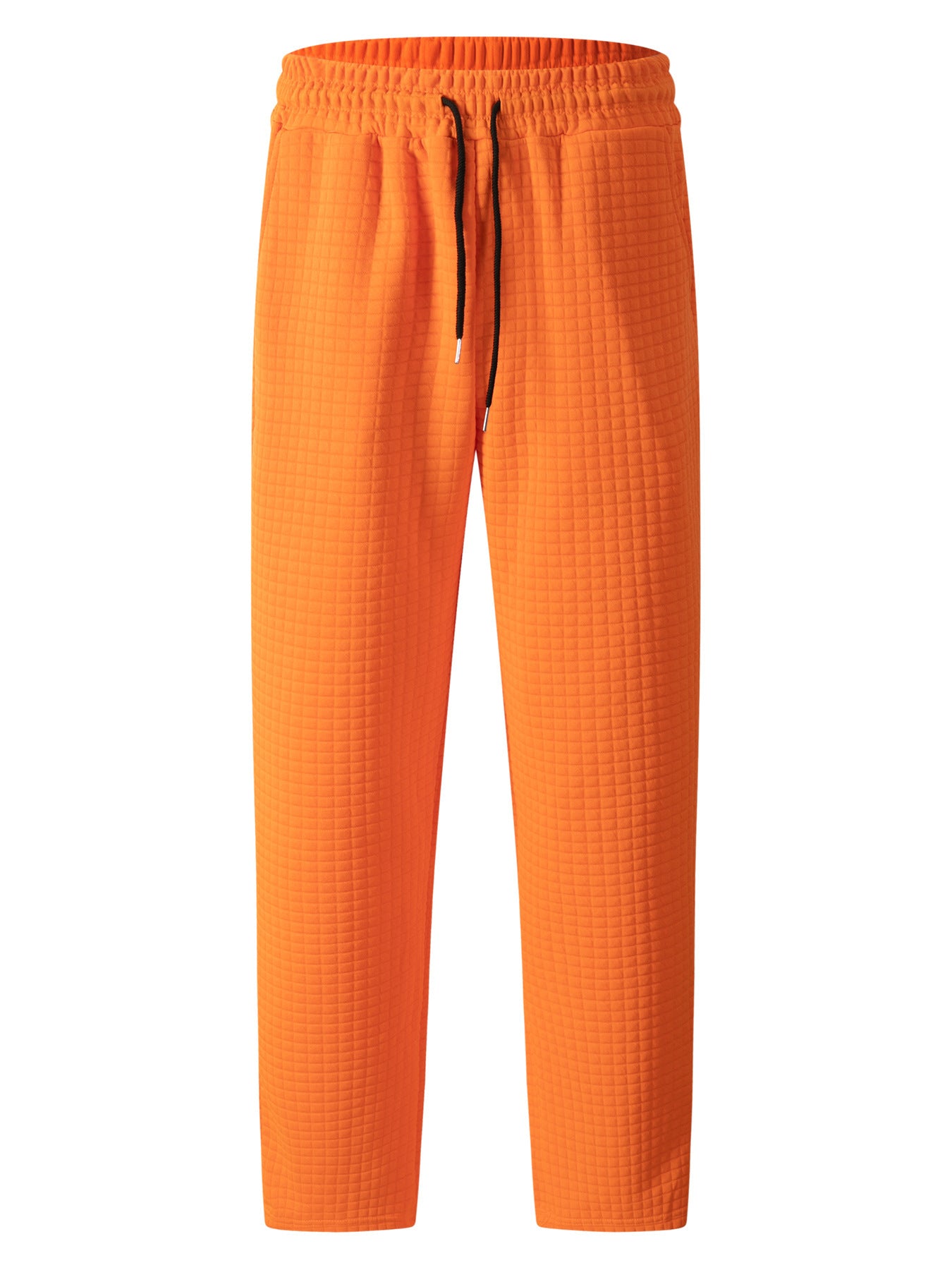 Pantalón casual de pierna recta para hombre con cordón de color sólido